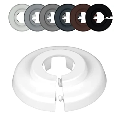 Afbeelding van FUX 2 stuks afzonderlijke verwarmingsbuis rozet, verschillende maten, buisafdekking, afdekkrozetten, verwarming, bekleding, radiator, rozetten, wit polypropyleen, (18 mm)