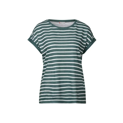 Afbeelding van Street One Gestreiftes Tshirt print, Dames, Maat: 46, Grün