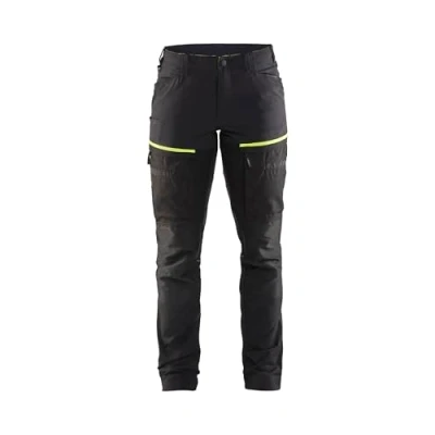 Afbeelding van Blaklader Servicewerkbroek met stretch voor dames 7166 1845 Zwart/High Vis Geel C32