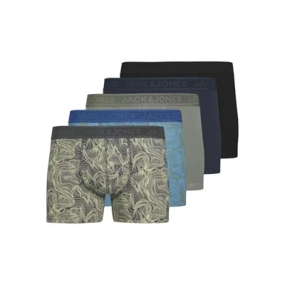 Afbeelding van Jack &amp; Jones Cameron 5 pack Onderbroeken, Heren, Maat: Large, Asphalt true blue night sky castor gray black