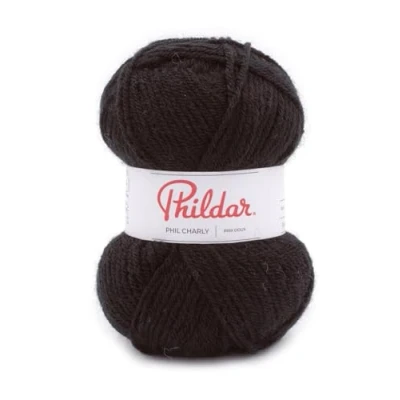 Afbeelding van Phildar Phil Charly wol 50 g breiwol 100% acryl naald nr. 4 kleur zwart