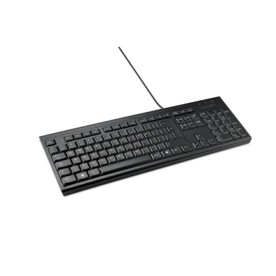 Afbeelding van Kensington KB100 EQ QWERTY toetsenbord met kabel, compatibel Windows en MacO&#039;s, anti verlies design, externe hoes toetsen gemaakt van 60% gerecycled materiaal na gebruik, K63727IT