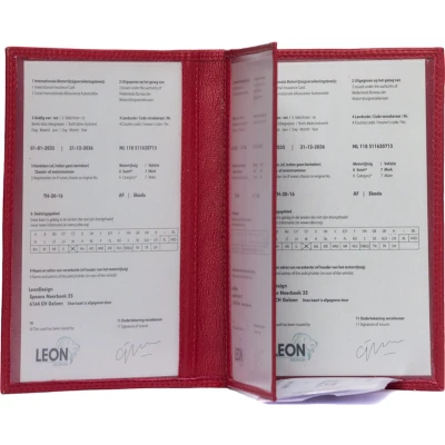 Afbeelding van Autopapieren mapje Compact Leer Rood