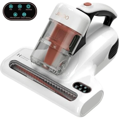 Afbeelding van JIGOO J200 dust mite vacuum cleaner, mattress cleaner with integrated dual cup, 13KPa suction power, UV light, 60C hot air, LED display
