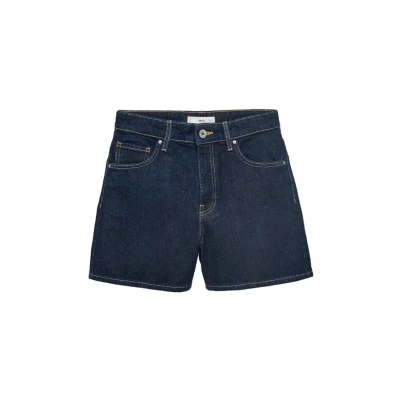 Afbeelding van Mango denim wide leg regular waist short dark blue