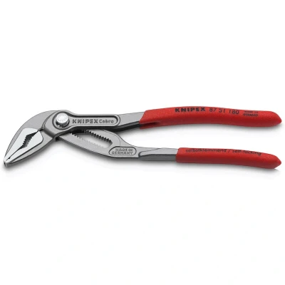 Afbeelding van KNIPEX 87 51 180 Cobra ES Waterpomptang extra slank met antslip kunststof bekleed grijs geatramenteerd mm