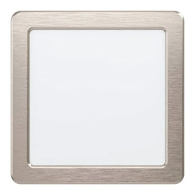 Afbeelding van Eglo LED inbouwspot Fueva 5, L x B 16,6 cm, spot vervaardigd uit staal en een kunststof lichtoppervlak, inbouwarmatuur in mat nikkel, wit, vlak, ondiepe inbouwdiepte 26 mm, neutraal wit