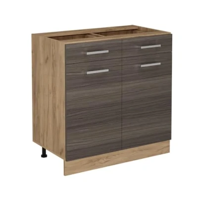 Afbeelding van Vicco Keukenonderkast R Line, Edel grijs/Krachtige eik goud, 80 cm zonder werkblad