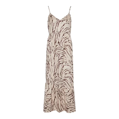 Afbeelding van PIECES Pcsade Strap Long Dress Noos Bc maxi jurk voor dames, Silver Mink/Aop: grafische zebra, S