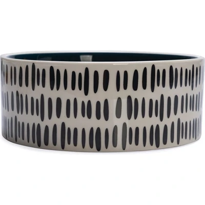 Afbeelding van Designed by Lotte Keramische voerbak voor honden 18 cm hoogte 7 Jade/wit/zwart 800ml