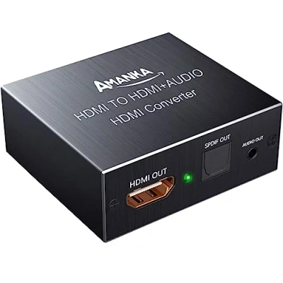 Afbeelding van HDMI Audio Extractor 4K,AMANKA Converter Splitter naar + Optische/Toslink/SPDIF Adapter met 3.5mm Stereo voor HDTV/PS4/Blu ray DVD/Versterker enz