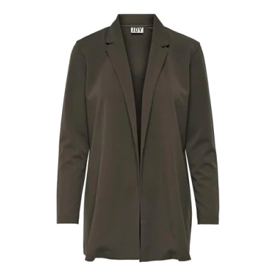 Afbeelding van JACQUELINE de YONG lange damesblazer, chocolate brown, L