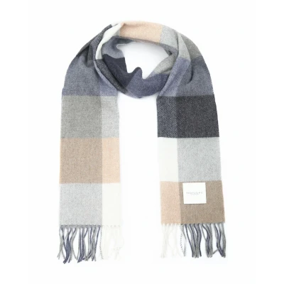 Afbeelding van Sjaal Profuomo Wol Ruiten Blauw