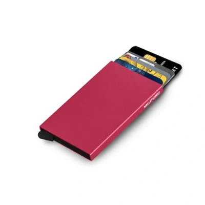 Afbeelding van Walletstreet Uitschuifbare Pasjeshouder Aluminium Creditcardhouder Card Protector Anti Skim/ RFID 8 Pasjes Rood