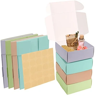 Afbeelding van Kurtzy 20 Pak Kraft Hobby Geschenk Doosjes Doos Meet 12 x 5 cm Makkelijk te Assembleren Vierkant Kartonnen Dozen Feesten, Verjaardagen, Huwelijken, Vakanties
