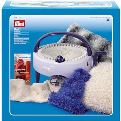 Afbeelding van Prym blauw breimolen Maxi, plastic, paars grijs, pruimenblauw/duifgrijs, 1 stuk
