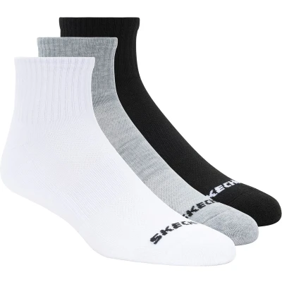 Afbeelding van Skechers 3PPK Qtr Crew Socks, Unisex, Wit, Sokken, maat: 43 46