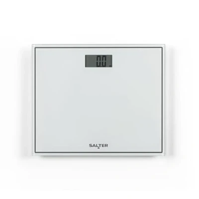 Afbeelding van Salter 9207 WH3R Compact Glass Electronic Bathroom Scale, Easy to Read Display, Step On Activation, Toughened Safety Platform Scales, Max. Weight 150 KG/330 lbs, White
