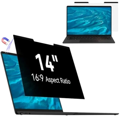 Afbeelding van Magnetische privacybescherming voor laptop van 14 inch, afneembare privacyfolie, anti blauw licht, verblindingsbescherming, displaybescherming Lenovo Hp Dell Acer, Asus Thinkpad