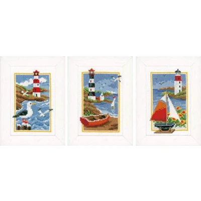 Afbeelding van Miniatuur kit Vuurtorens set van 3 Vervaco PN 0158159
