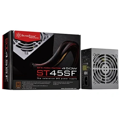 Afbeelding van SilverStone SST ST45SF v 3.0 SFX serie, 450W 80 Plus Brons fluisterstille pc voeding met 92 mm ventilator