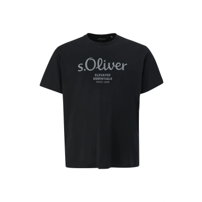 Afbeelding van s.Oliver MET LOGO Tshirt print, Heren, Maat: 4XL, Schwarz