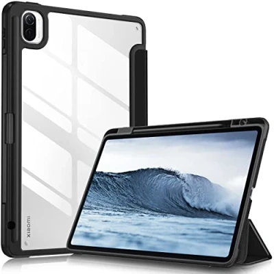 Afbeelding van Fintie Hybride hoes voor Xiaomi Pad 5/Mi 5 Pro, 11 inch 2021, stootvaste afdekking beschermhoes met transparante harde achterkant en Smart Pen houder 11&quot;, (*Zwart)