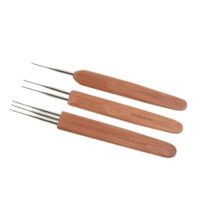 Afbeelding van Gehaakte Dreadlock Naald Tool gevlochten naalden haaknaalden voor sloten van 0,5 mm 3 stks/set （1 haak, 2 haken, haken)