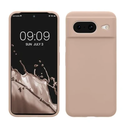 Afbeelding van kwmobile telefoonhoesje geschikt voor Google Pixel 8 Hoesje met siliconen coating Smartphone case in mat oudroze