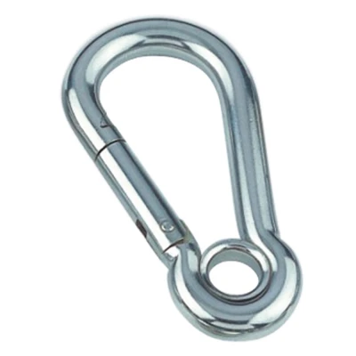 Afbeelding van RVS Karabijnhaak met oog 7 x 70 mm 316