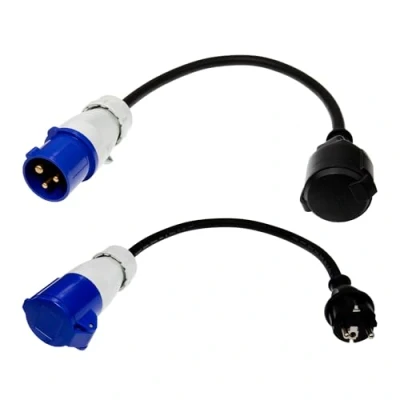 Afbeelding van Afeld Elektro 2 x CEE adapter stekker op geaarde koppeling naar stopcontact 230V 16A voor camping en camper