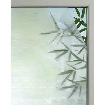 Afbeelding van GARDINIA Statische raamfolie Line 25, lichtdoorlatend, op maat te snijden, 100% PVC, 90 x 150 cm, linnen look, semi transparant