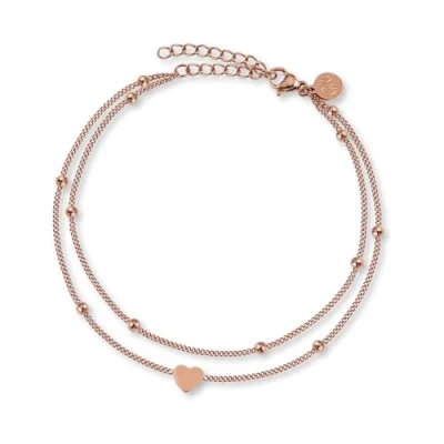 Afbeelding van Enkelbandje Hart voor Dames in Roségoud Waterdicht I Meerrijig Verstelbaar Filigraan Stainless Steel Enkel Sieraden