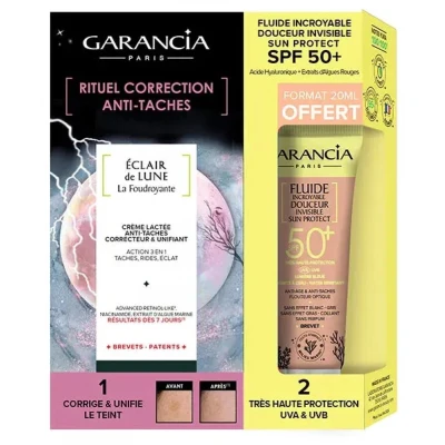 Afbeelding van Garancia Eclair de Lune La Foudroyante Anti Spot Cream 30ml + Ongelooflijke Zachtheid Fluide SPF50+ 20 ml Gratis