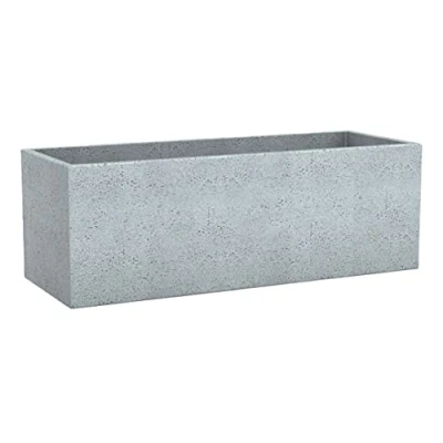 Afbeelding van Scheurich C Cube Long, plantenbak van kunststof, Stony Black, 80 cm lang, 29 breed, 27 hoog, 38 l vol.