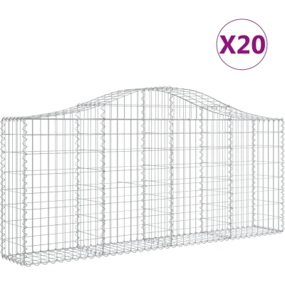 Afbeelding van vidaXL Schanskorven 20 st gewelfd 200x30x80/100 cm ijzer