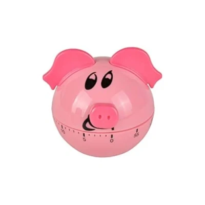 Afbeelding van Jayron Mechanische Kookwekker Roze Varken Cartoon Schattig Vorm Urenteller Countdown Wekker Zonder Batterij,Geschikt voor Bakken en Koken,Leren