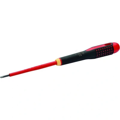 Afbeelding van Bahco Schroevendraaier ERGO™ geïsoleerd VDE driecomponentengreep smal blad gleuf 0 5 mm x 3 100 BE 8220SL