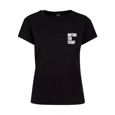 Afbeelding van Mister TEE Ladies Waiting FOR Friday BOX Tshirt print, Dames, Maat: Small, Black