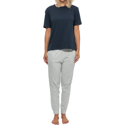 Afbeelding van Schiesser SET Pyjama Grau dunkelblau, Dames, Maat: 36, dunkelblau