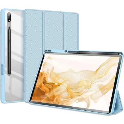 Afbeelding van Samsung Galaxy Tab S7 FE Hoes: Dux Ducis Toby Bookcase Shockproof/Valbescherming Blauw Kunststof Tablet Hoezen