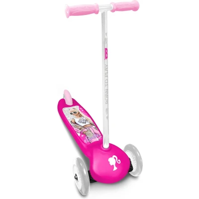 Afbeelding van Mattel Barbie 3 wiel Kinderstep Voetrem Meisjes Roze/Wit