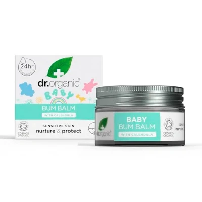 Afbeelding van Dr Organic Baby Bum Balsem met Goudsbloem, Luieruitslag Crème, Gevoelige Huid, Lanoline, Natuurlijk, Veganistisch, Dermatologisch Getest, Dierproefvrij, Zonder Parabenen &amp; SLS, 50ml