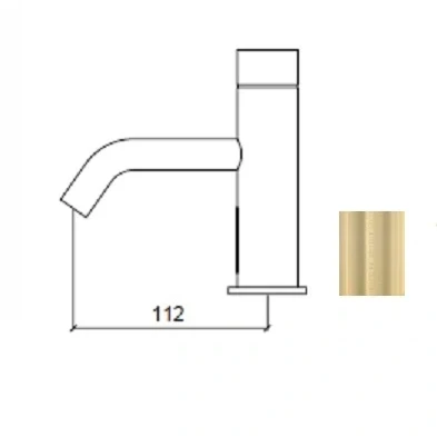 Afbeelding van Waterevolution Flow elektronische wastafelkraan infrarood op 230volt Light Gold T110EEWGE