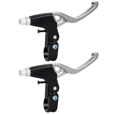 Afbeelding van QIMEI SHOP Remhendel Fiets Handvat Remhendels Alle Aluminium Legering voor Stuur Diameter 2,2 cm MTB Racefiets Zilver 1 Paar