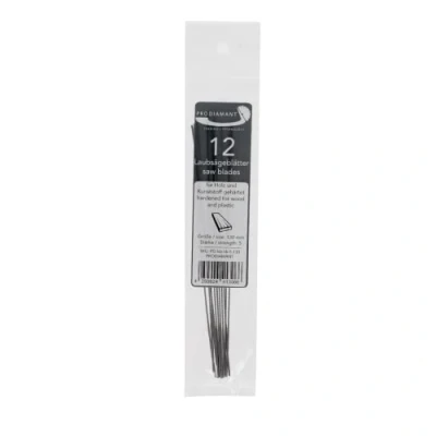 Afbeelding van PRODIAMANT Figuurzaagblad, maat 5, medium, voor hout en kunststof, 12 stuks, 130 mm, Made in Germany