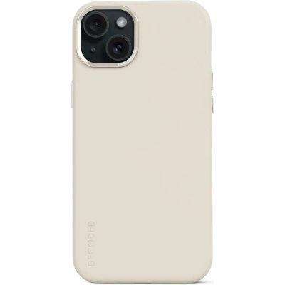 Afbeelding van DECODED Leren Hoesje voor iPhone 15 Plus Hoogwaardig Europees Leer Geschikt MagSafe Clay Beige