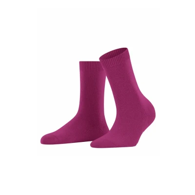 Afbeelding van FALKE Cosy Wool sokken voor dames, ademende klimaatregulerende geurremmende wol, versterkte platte naad drukvrije teen, eenkleurig, zakelijk dagelijks gebruik, 1 paar, Roze (Berry 8390) nieuw