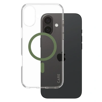 Afbeelding van Apple iPhone 16 Plus MagSafe Hoesje Gerecycled kunststof PanzerGlass Hardcase/Backcover Groen Telefoonhoesje Shockproof/Valbescherming
