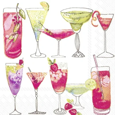 Afbeelding van Ihr 7018 Lunchservietten 25x25cm 20 stuks Sweet Cocktails
